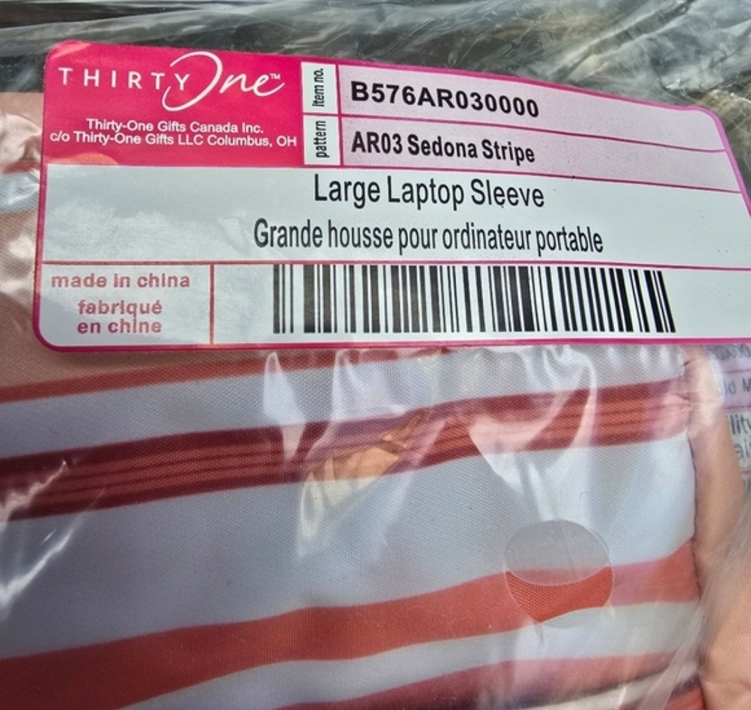 Thirty-one Large Laptop Sleeve Sedona Stripe NEW