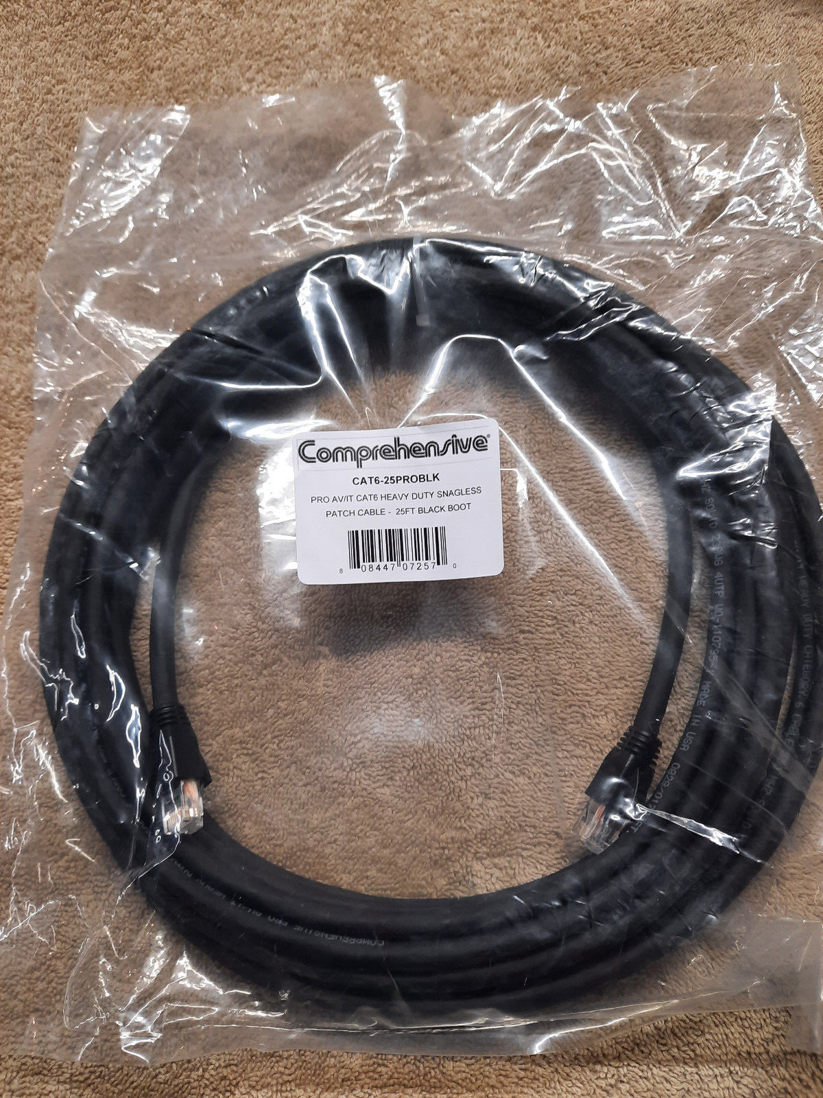 Comprehensive CAT6-25PROBLK - Heavy Duty 25' CAT6 Patch Cable