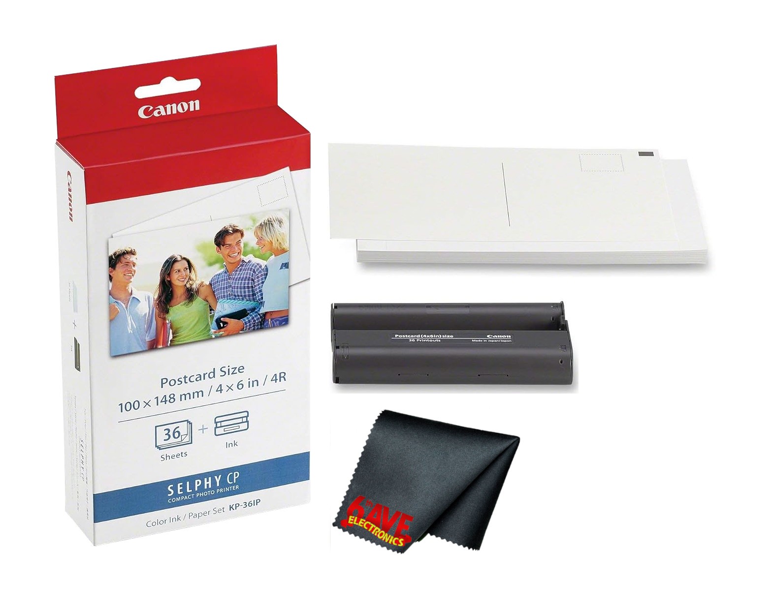 Canon KP-36IP Color Ink and Photo Paper Set 4"x 6" for CP Selphy Printers (36