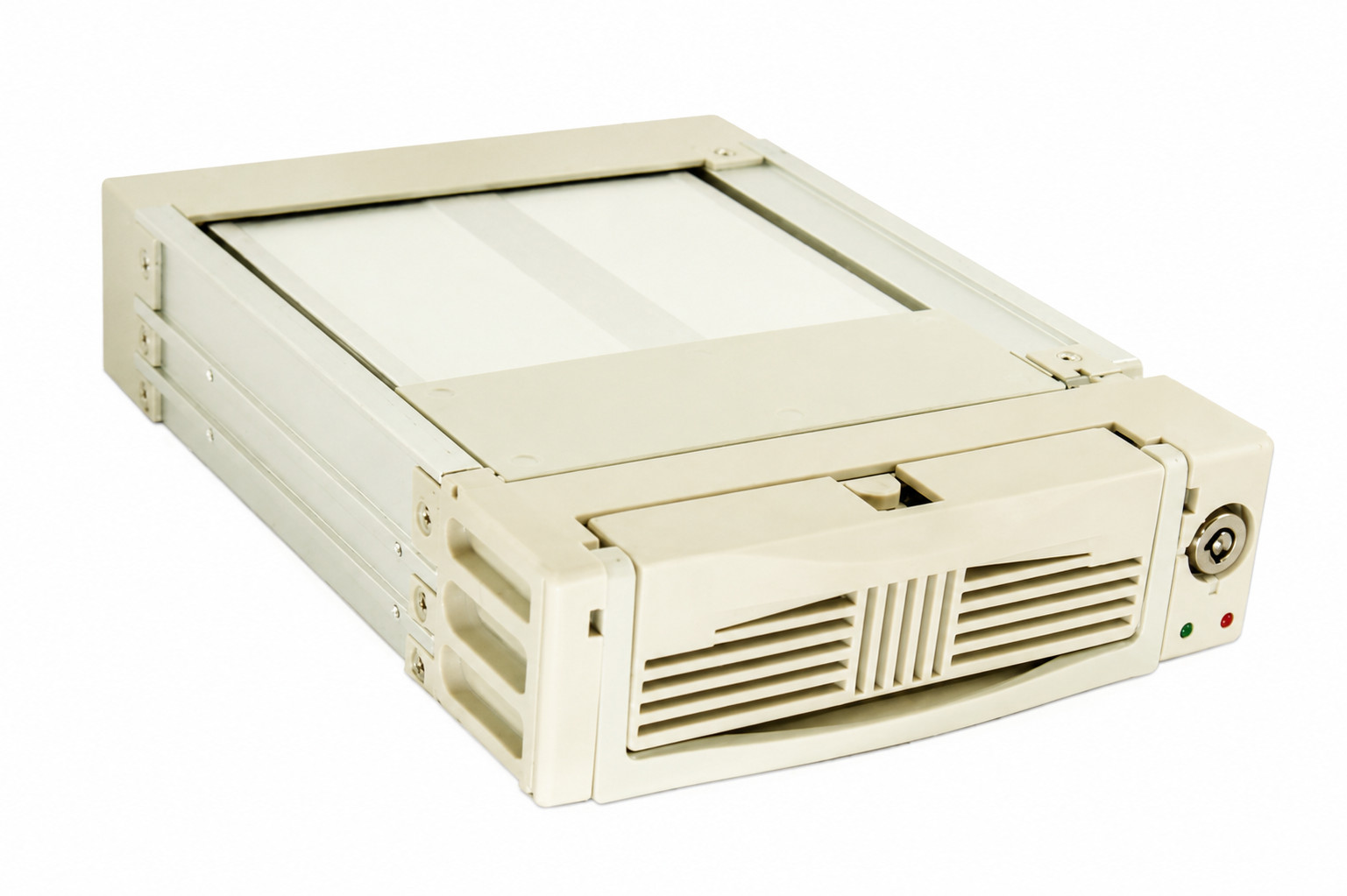 Premium Grade 5.25 Bay Aluminum Mobile Rack Cooling Fan for 3.5 SATA HDD Beige