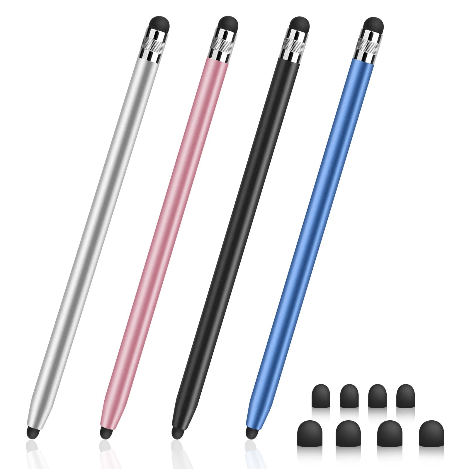 4-Pack High Sensitivity Stylus Pens for iPhone, iPad, Samsung, Tablets, PC