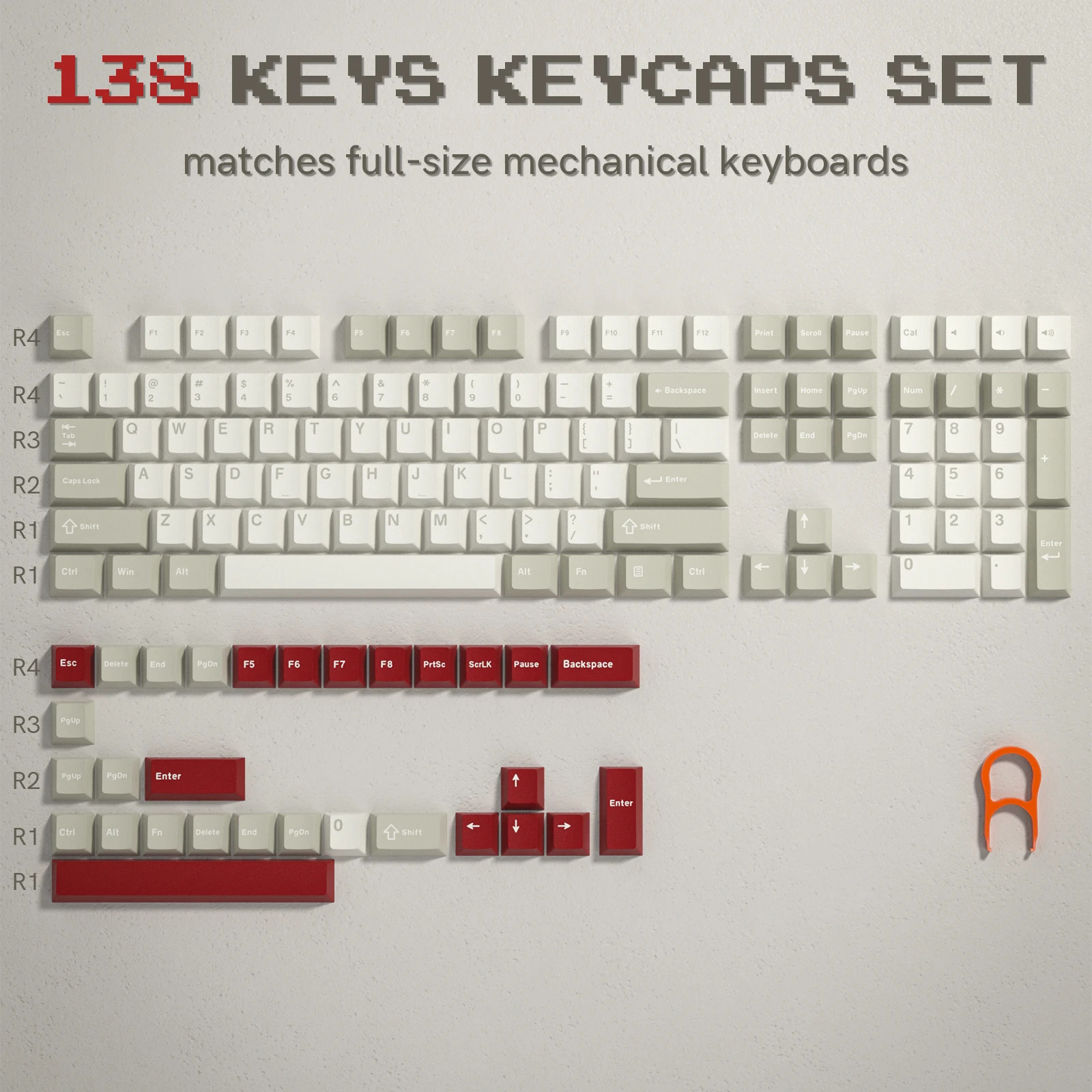 137 Key PBT Keycap Set Double Shot Cherry Profile for MX Switches Keyboard