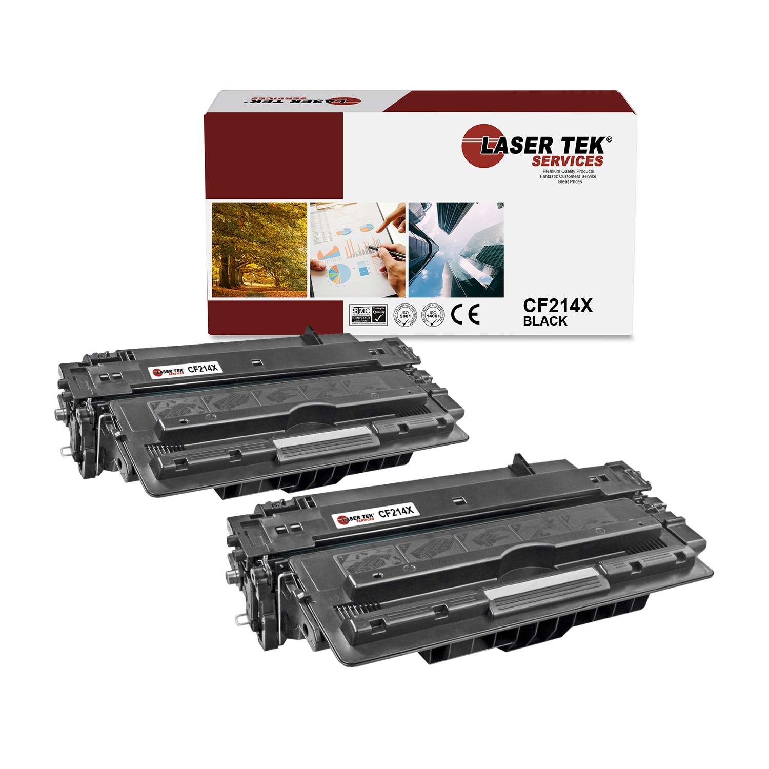2Pk LTS 14X CF214X Black HY Compatible for HP LaserJet 700 M725z+ MFP Toner