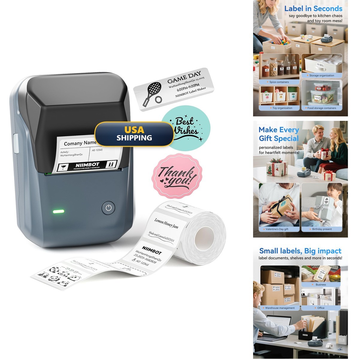 NIIMBOT B1 Bluetooth Label Maker 2Inch Blue