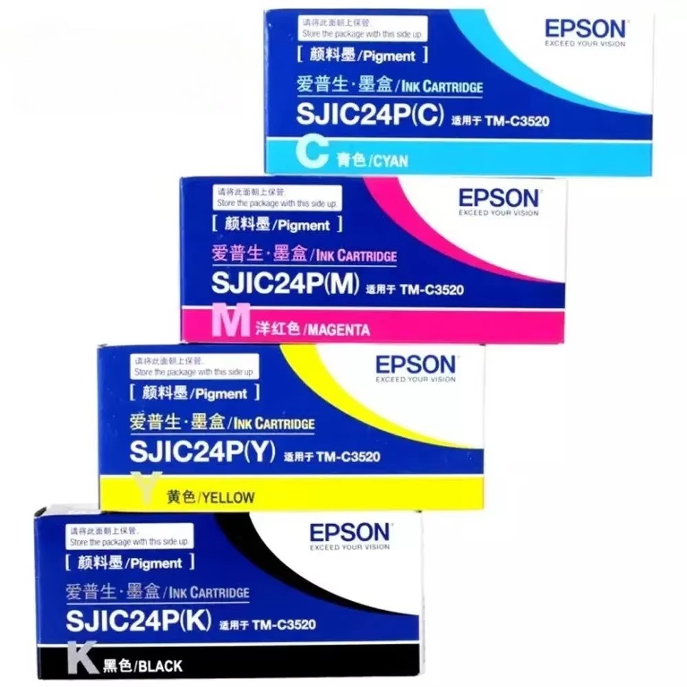 4PC/SET Original Ink Cartridge SJIC24P for TM-C3520 Color Label Printer