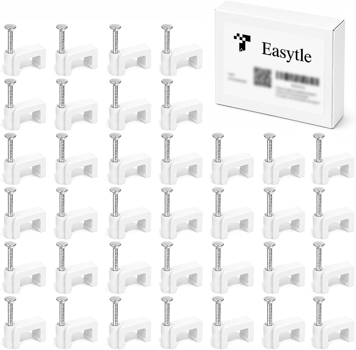 200 Pcs 8Mm Cable Clips Nail in Flat Ethernet Cable Wall Clips