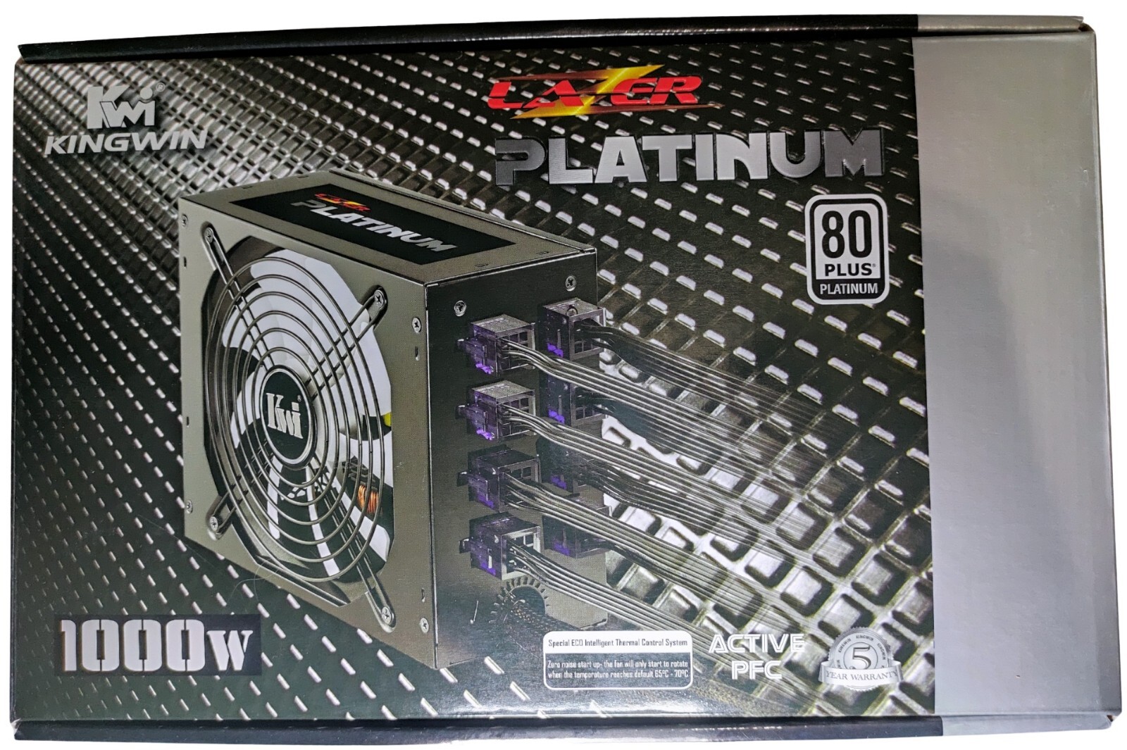 KINGWIN LAZER 80 PLUS PLATINUM 1000W MODULAR ATX POWER SUPPLY PSU ACTIVE PFC