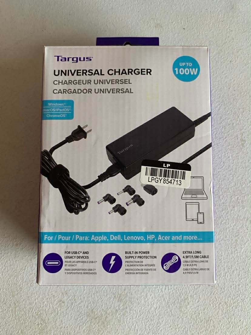 Targus Universal Charger Including all USB-C Devices - Black: Outlet Adapter 4.5