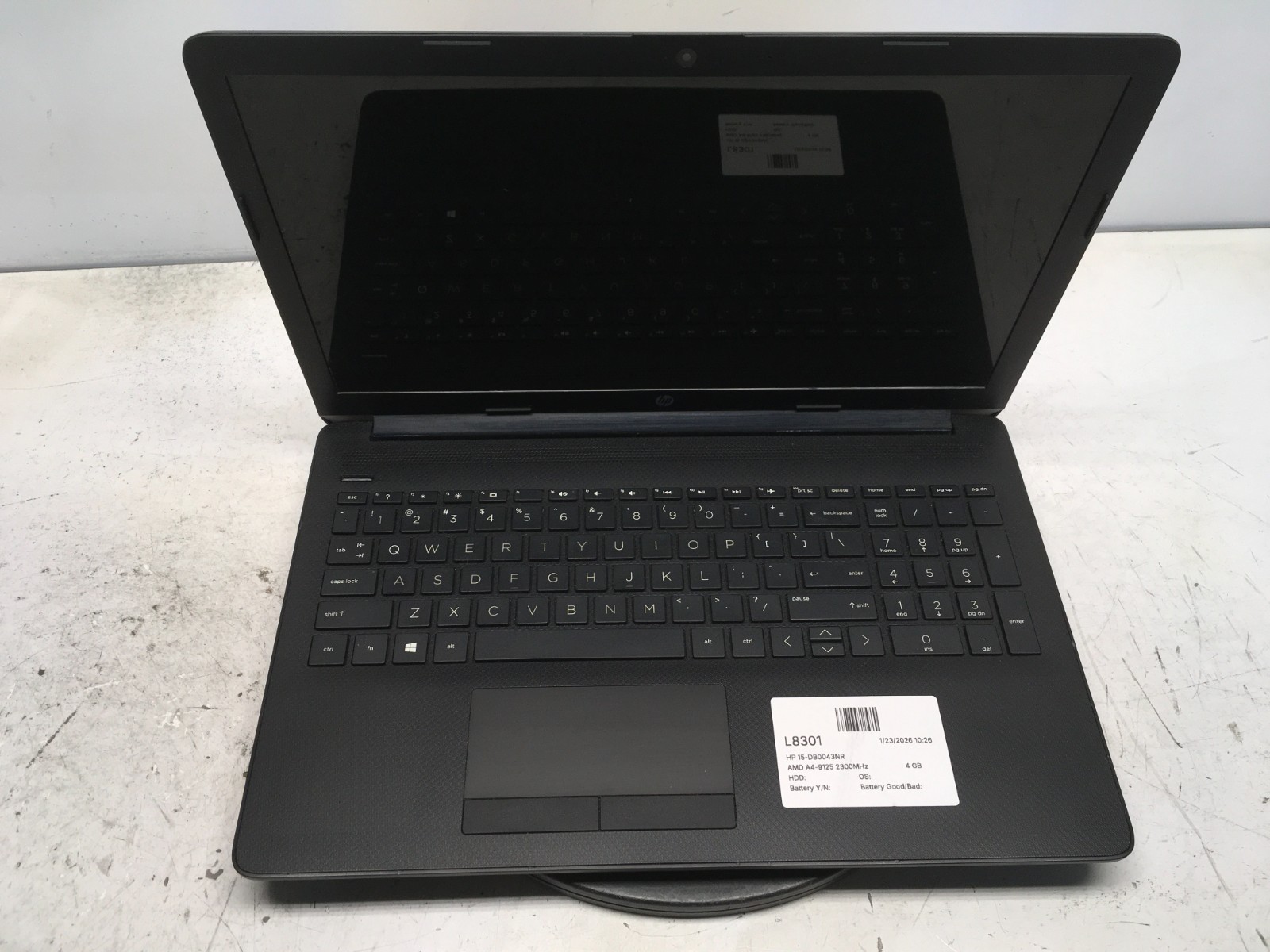 HP 15-DB0043NR AMD A4-9125 2300MHz 4 GB NO HDD