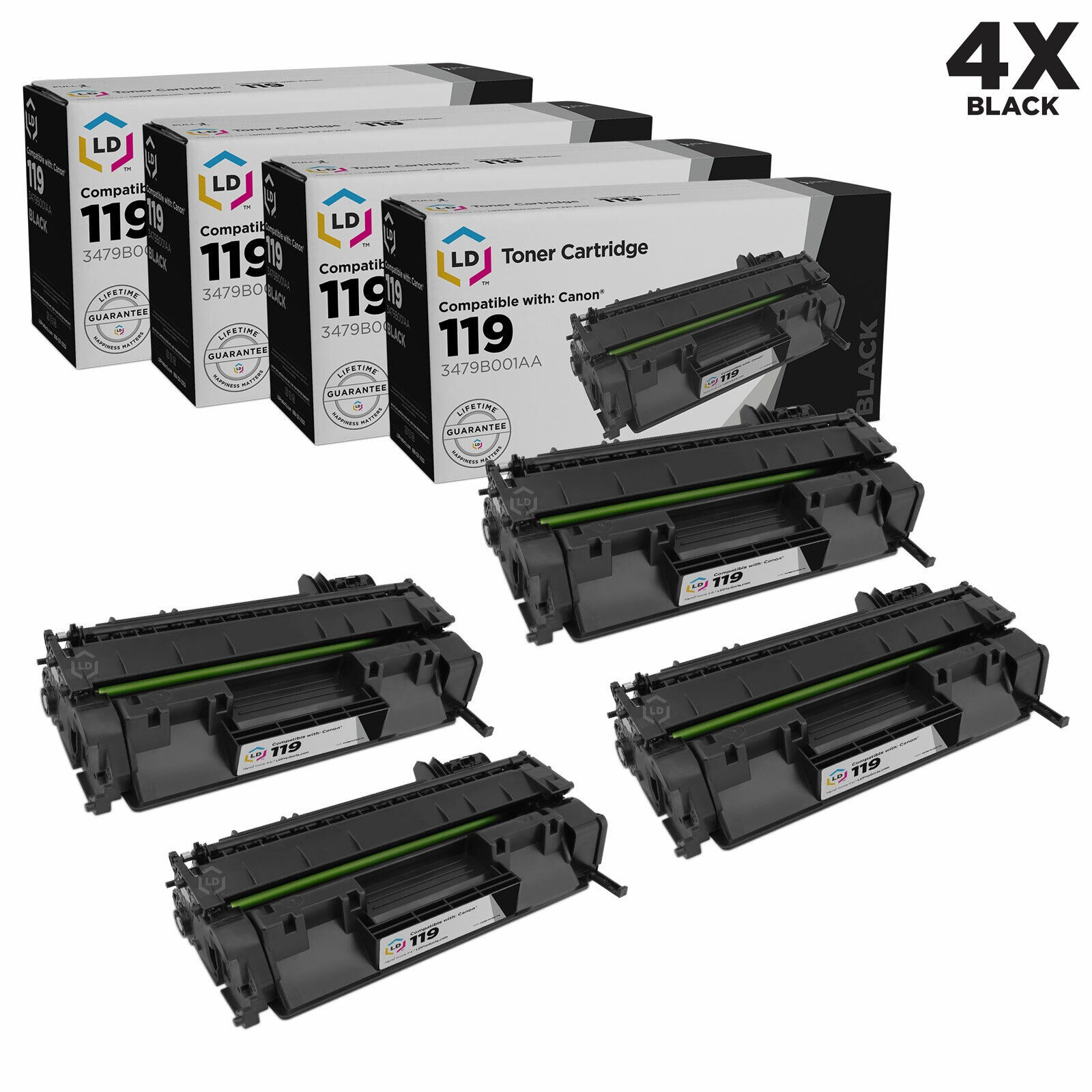 LD 4PK 3479B001AA Black Toner Cartridge for Canon 119 MF5950dw MF5960dn LBP6300d