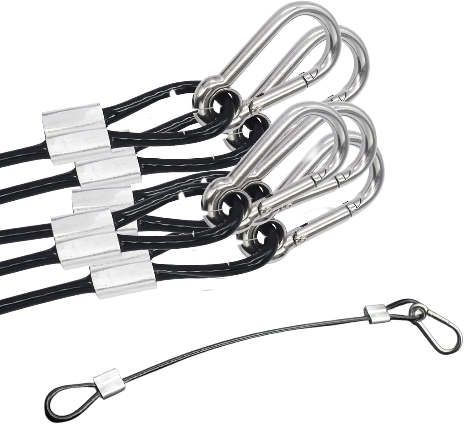 5 pcs 24 Inch Vinyl Coated Stainless Steel Wire Rope Lanyard Cable Tether