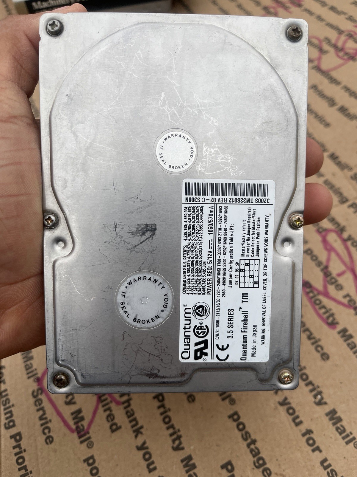 Hard Disk Drive SCSI Quantum Fireball TM 3200S TM32S012 02-C S300N