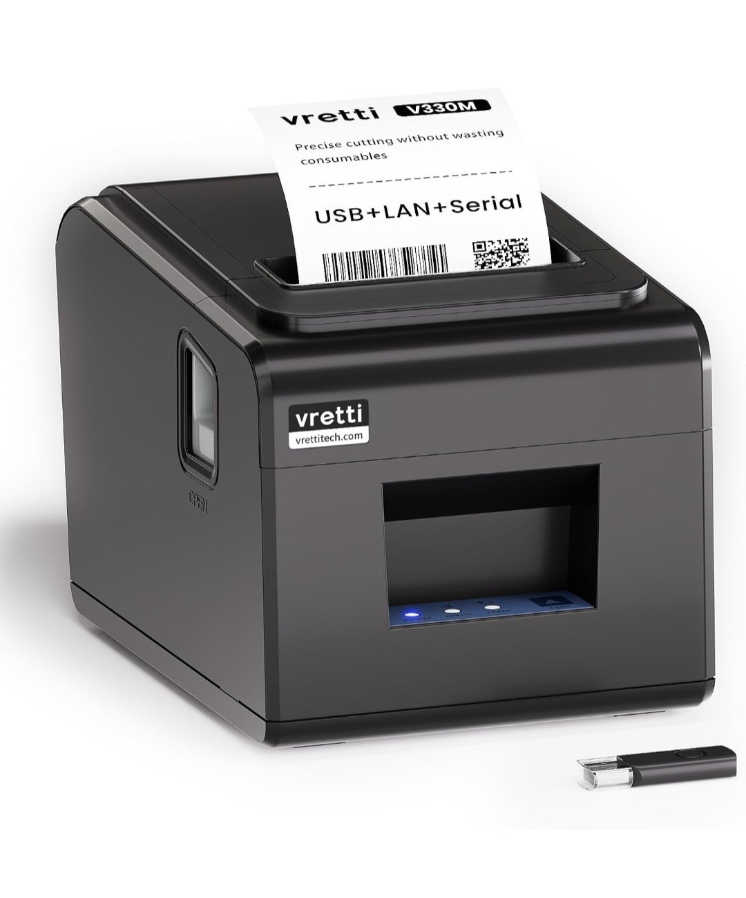Thermal Receipt Printer, 3'1/8 80mm Direct Thermal Printer with USB Vretti
