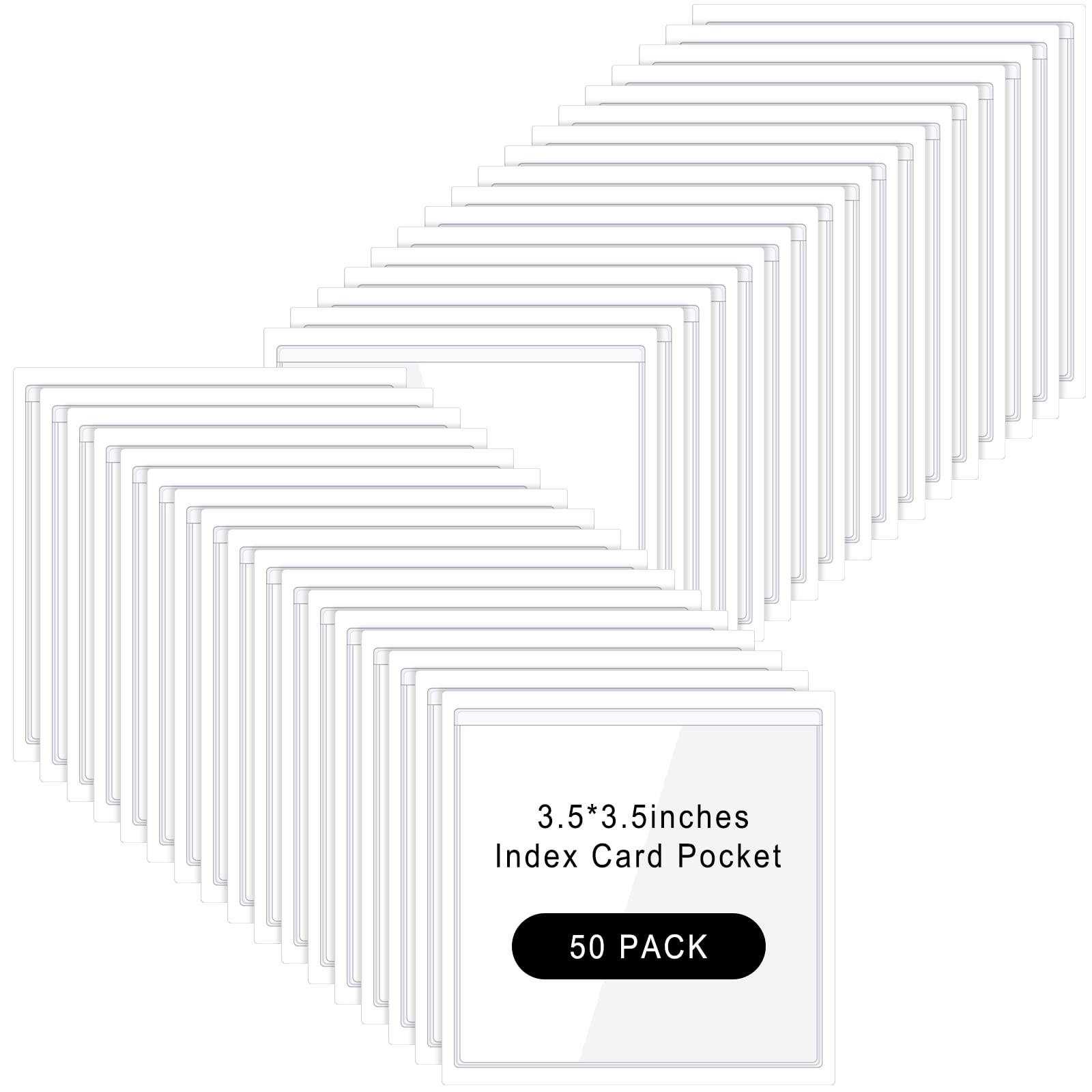 100 Pcs Clear Adhesive Pockets Label Holders,3.5 X 3.5 Inch