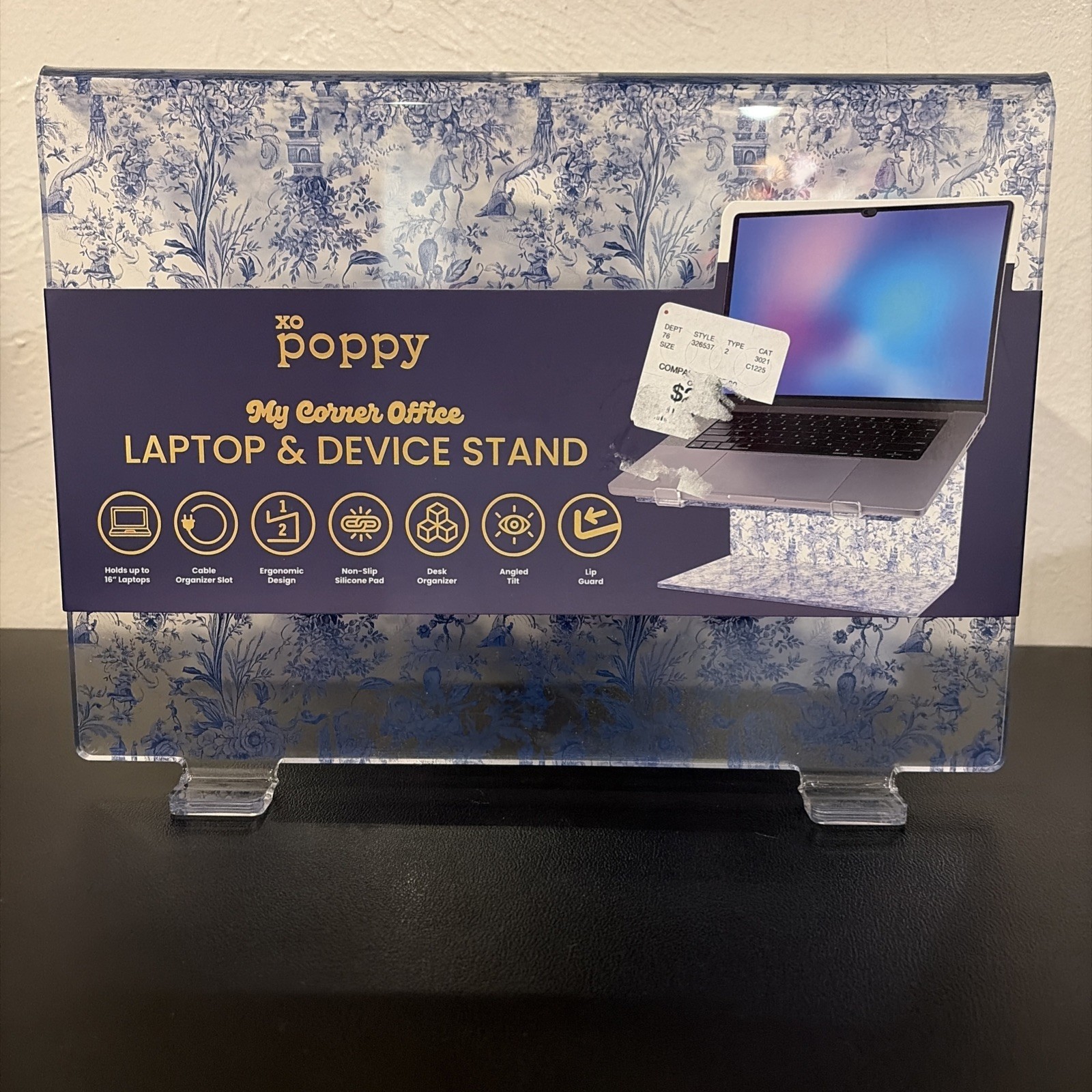 Xo Poppy My Corner Office Laptop & Device Stand Holds Up To 16” Laptop NWT