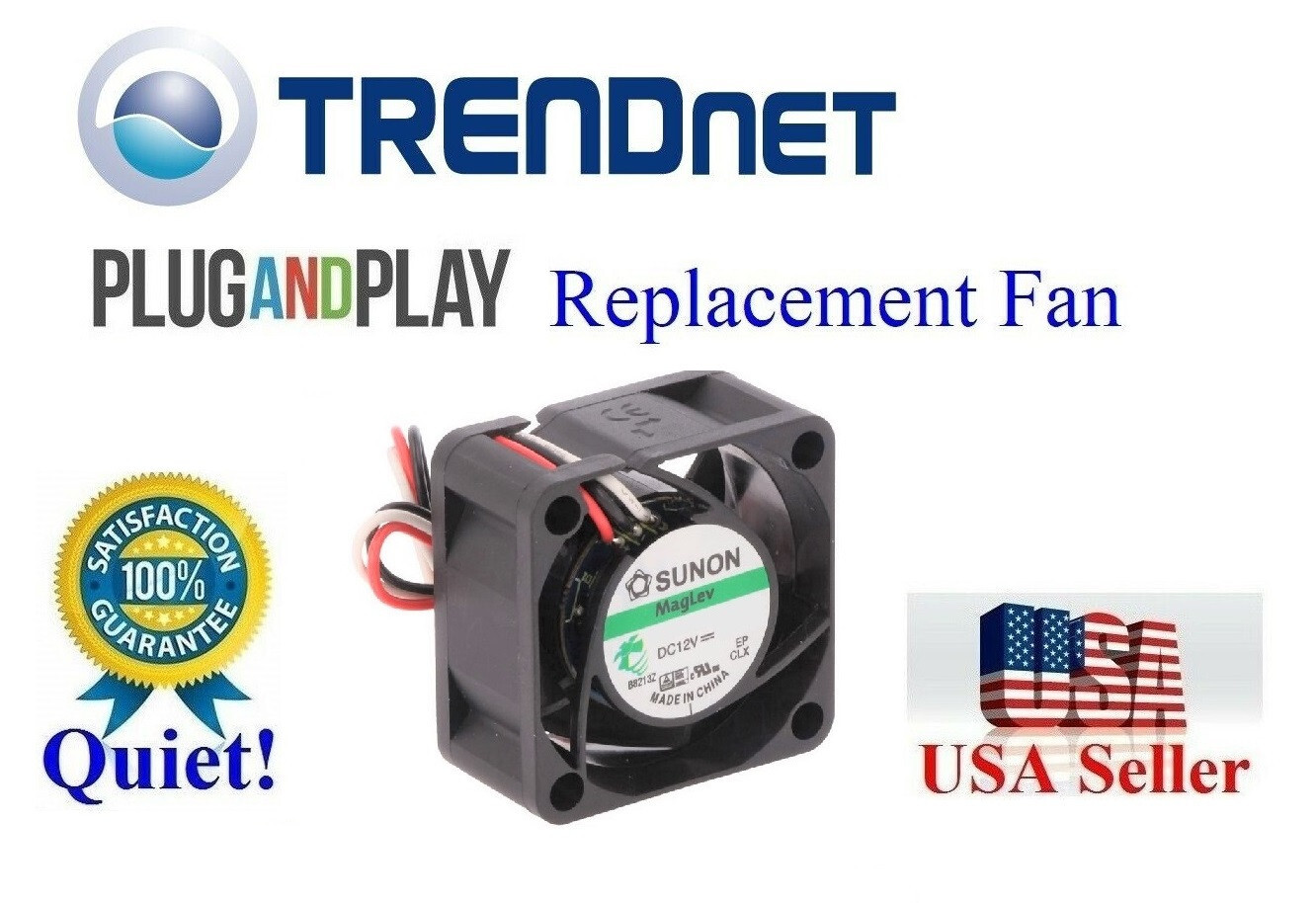 1x *Quiet* Replacement Fan for TRENDnet TEG-S708 v2 Switch