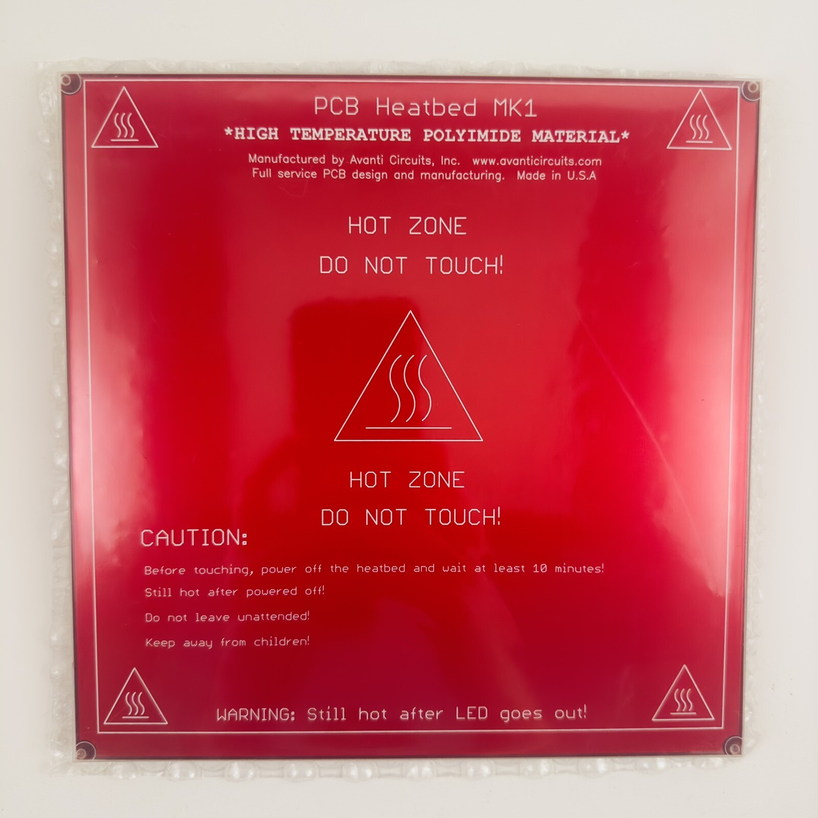 RepRap PCB Heatbed MK1 High Temp POLYIMIDE Material 8.4 X 8.4’ for 3D Printer