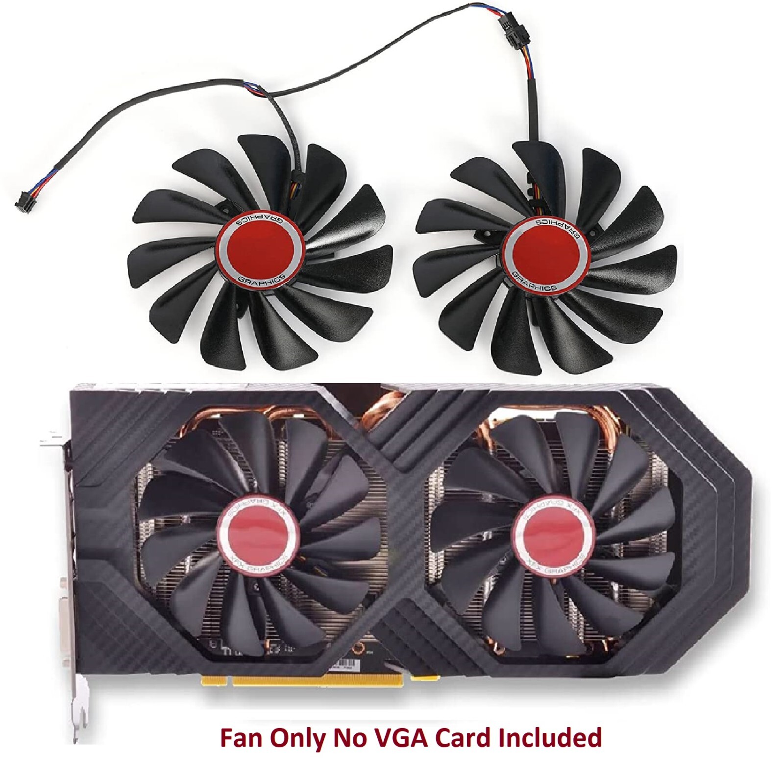 Cooler Fans for XFX RX580 RX584 RX588 RX590 CF1010U12S/FDC10U12S9-C 95mm