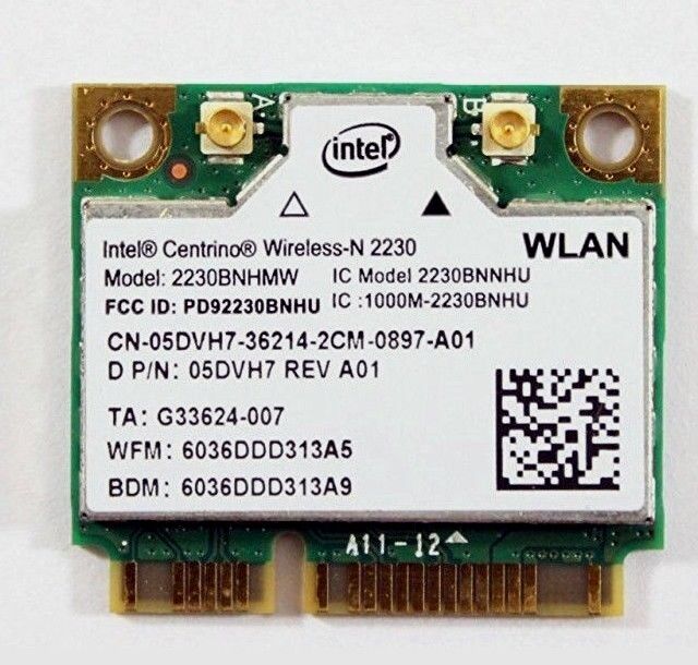 Genuine Intel Wireless-N 2230BNHMW WiFi+Bluetooth Mini-PCI Express Card 5DVH7
