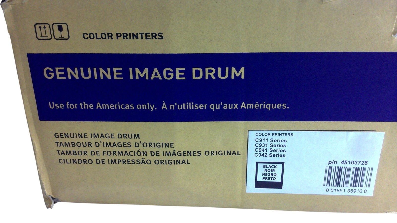 OKI 45103728 Genuine Black Image Drum For C911 C931 C941 C942 Color Printers