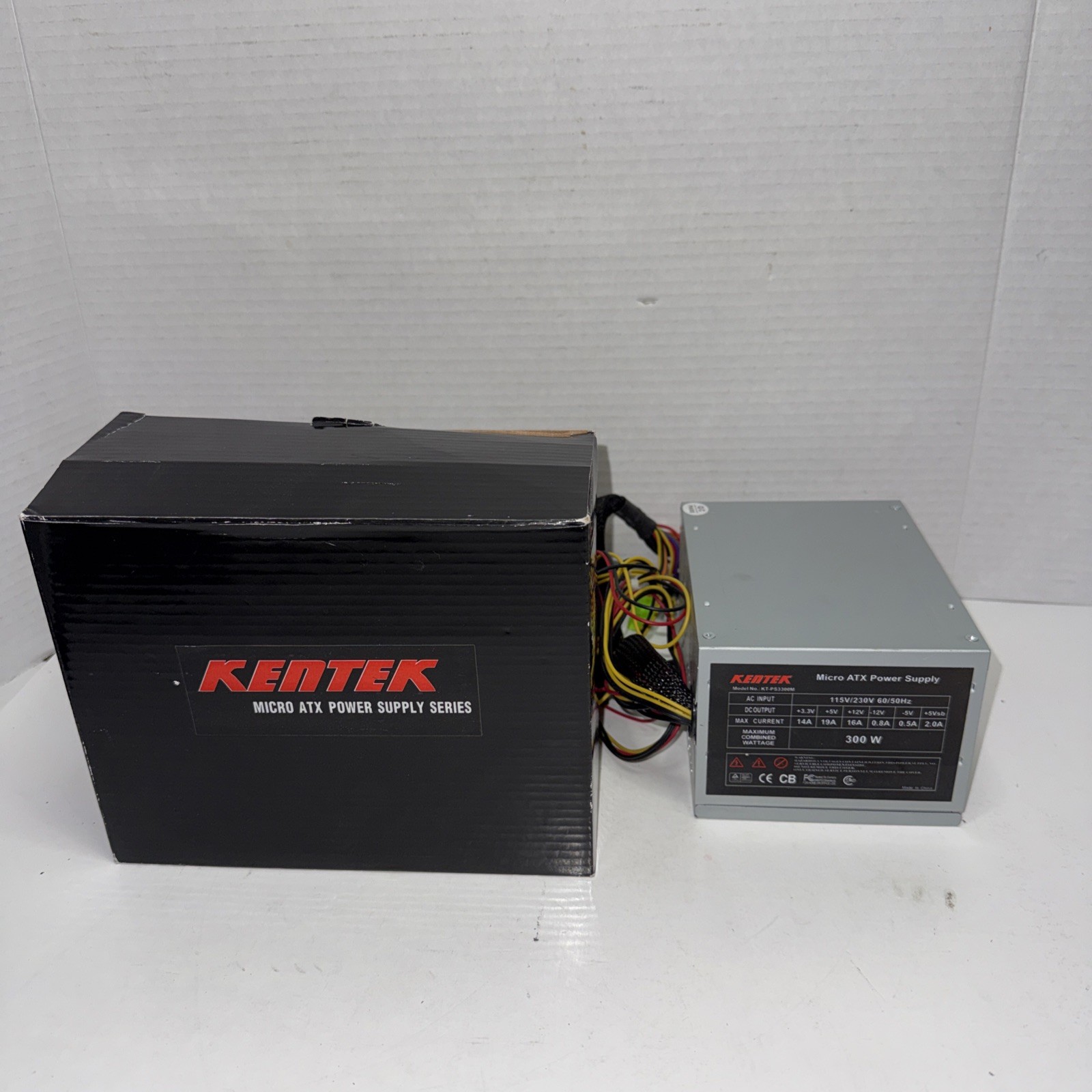 Kentek Micro ATX Power supply KT-PS3300M 115V PC 300W. New old stock Open box.