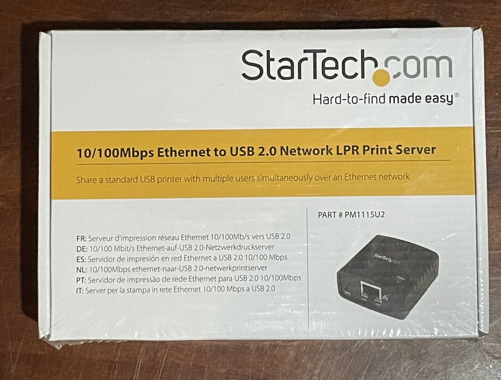 StarTech 10/100Mbps Ethernet to USB 2.0 Network LPR Print Server #PM1115U2