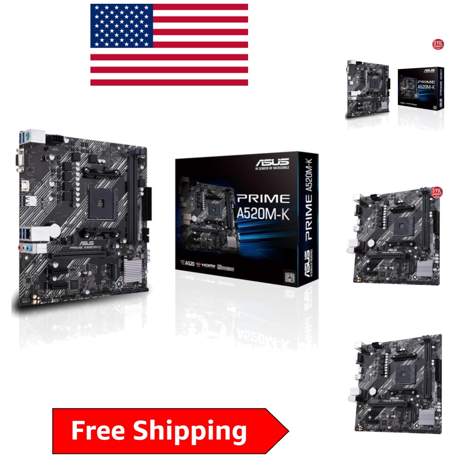 Prime A520M-K AM4 MATX Motherboard - Powerful 64GB DDR4 & Flexible Connectivity