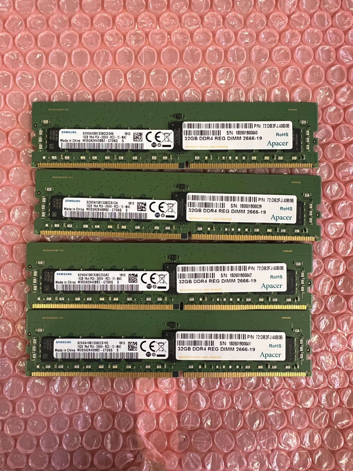 4x 16GB Samsung PC4-21300R CL19 Server RAM