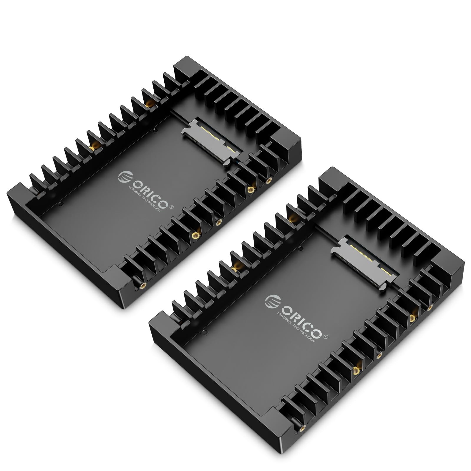 [2Packs] ORICO 2.5 SSD SATA to 3.5 Hard Drive Adapter Internal Black