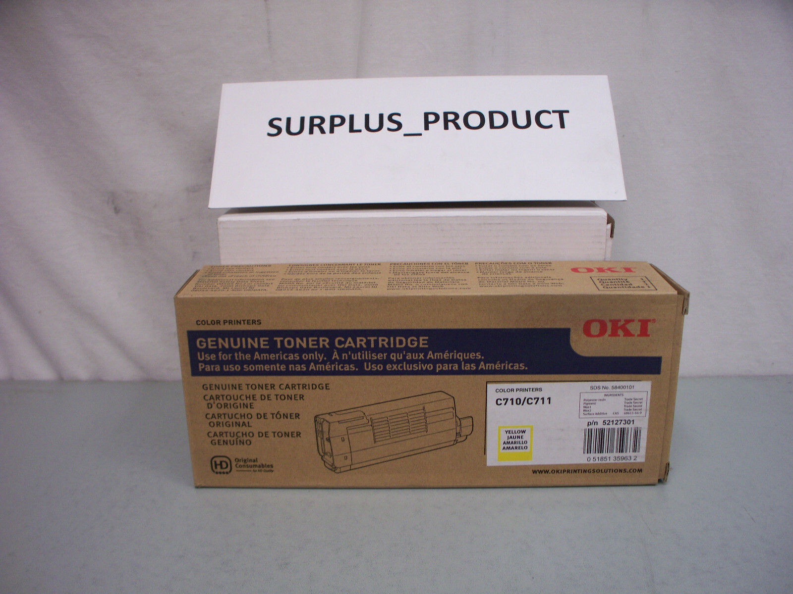 GENUINE OKI 52127301 Ink Toner Cartridge Yellow NEW IN FACTORY BOX