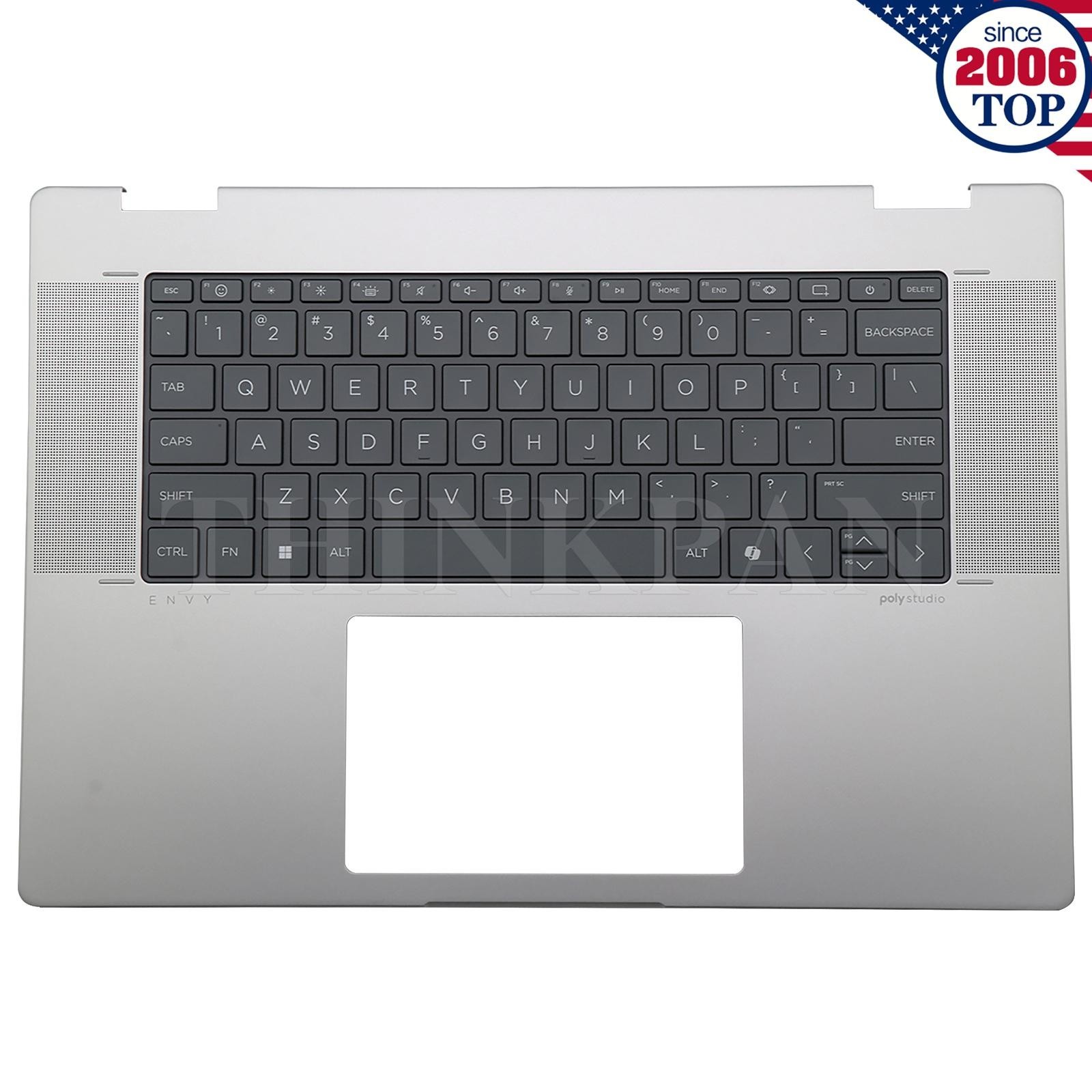 New Silver/Gray Palmrest Backlit Keyboard For HP ENVY X360 16-AC / 16-AD US