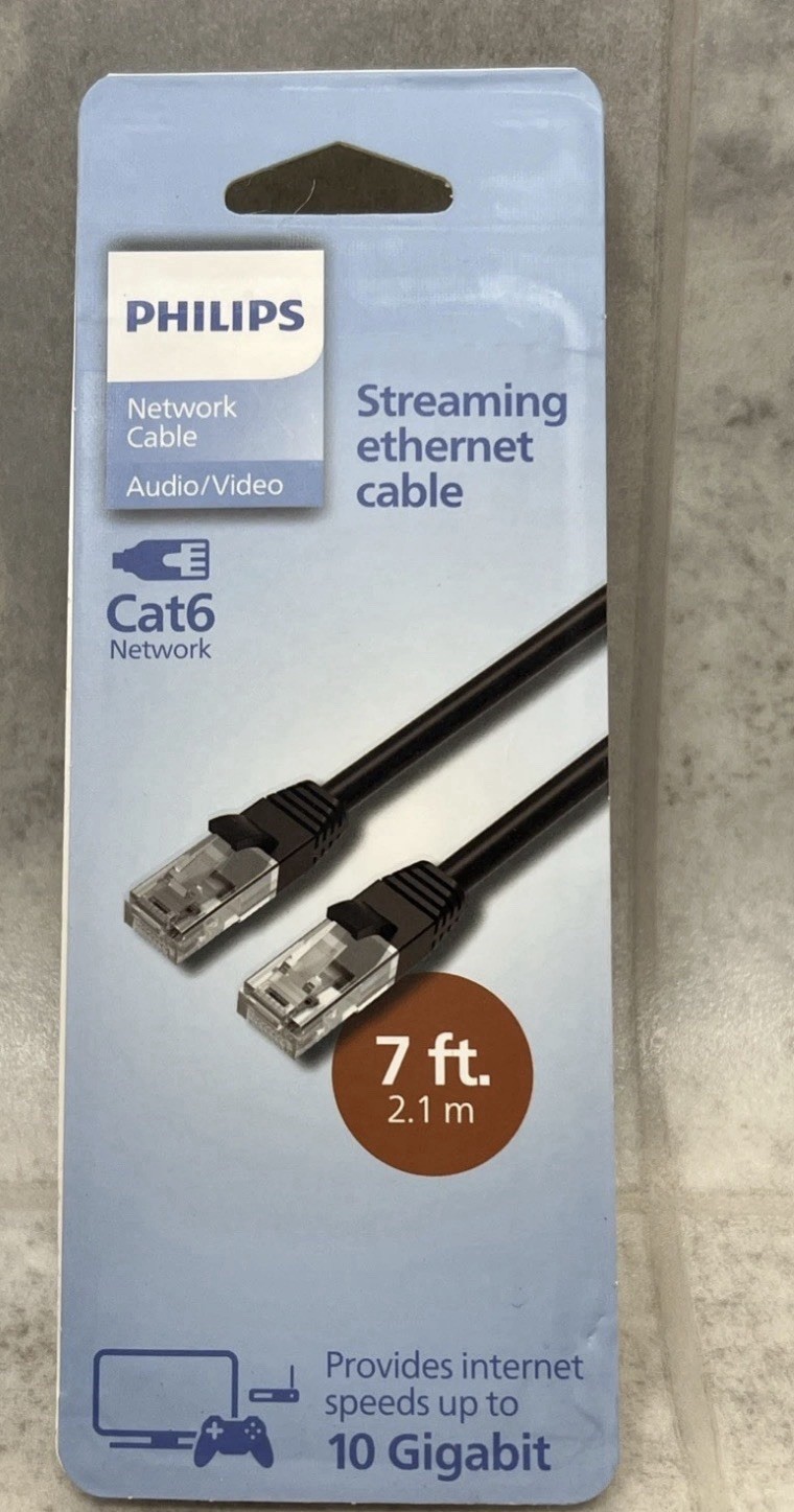 Philips 7' Cat6 Ethernet Cable - Black
