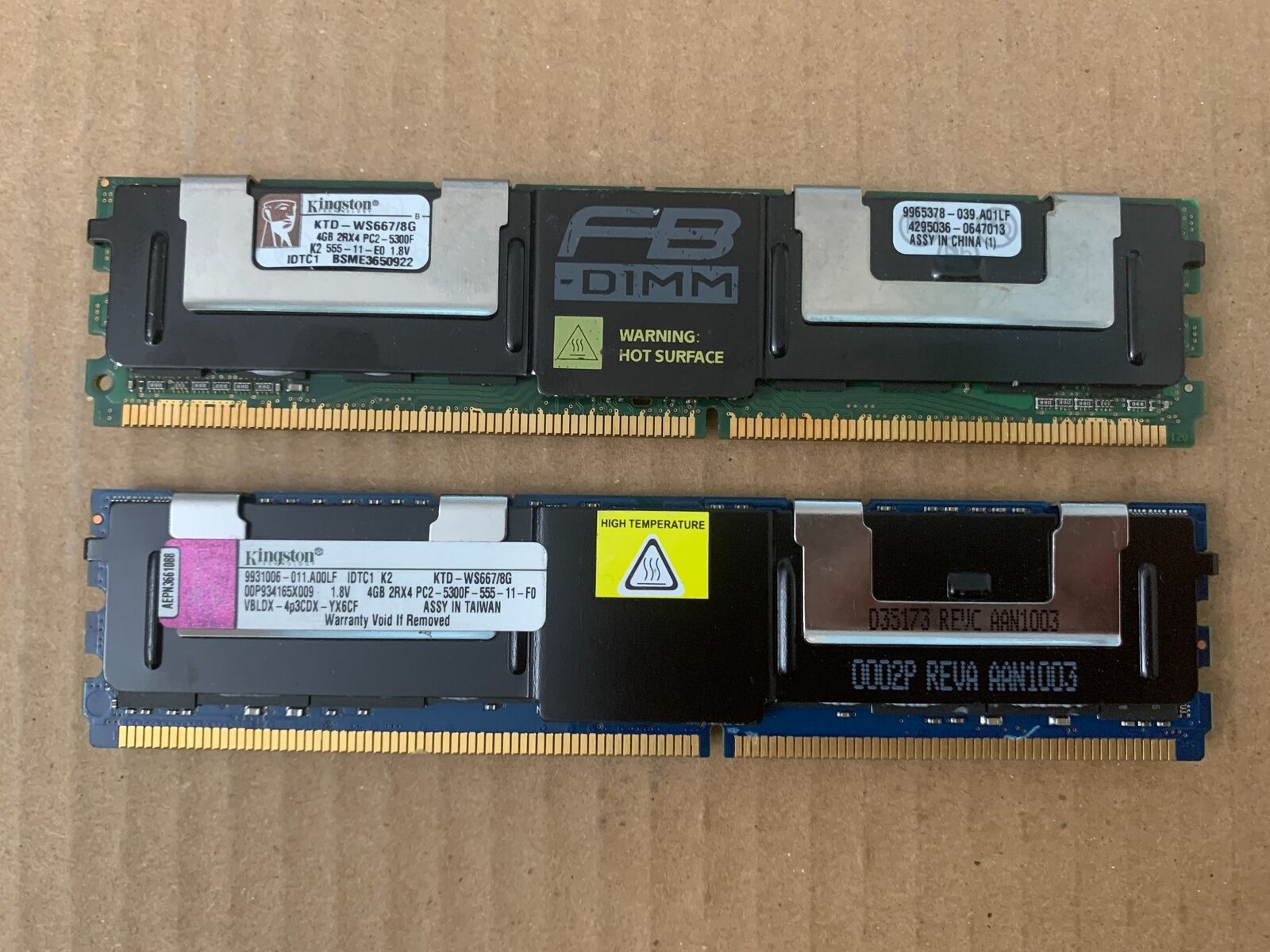 KINGSTON 8GB (2X4GB) KTD-WS667/8G DDR2 667MHZ PC2-5300F SERVER MEMORY  G6-4(4)
