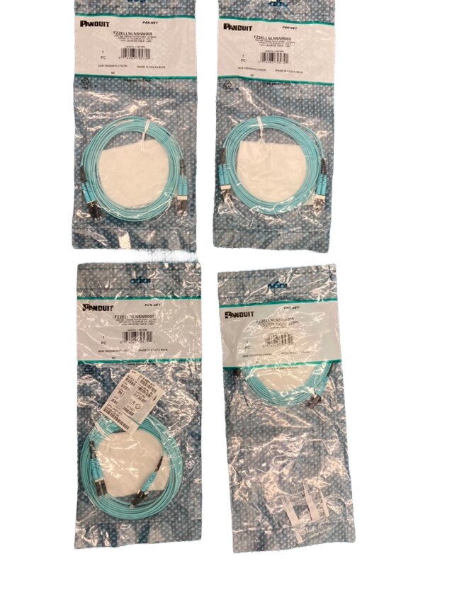 Lot Of 4 Panduit Opti-Core Fiber Optic Patch Cord P/N FZ2ELLNLNSNM004