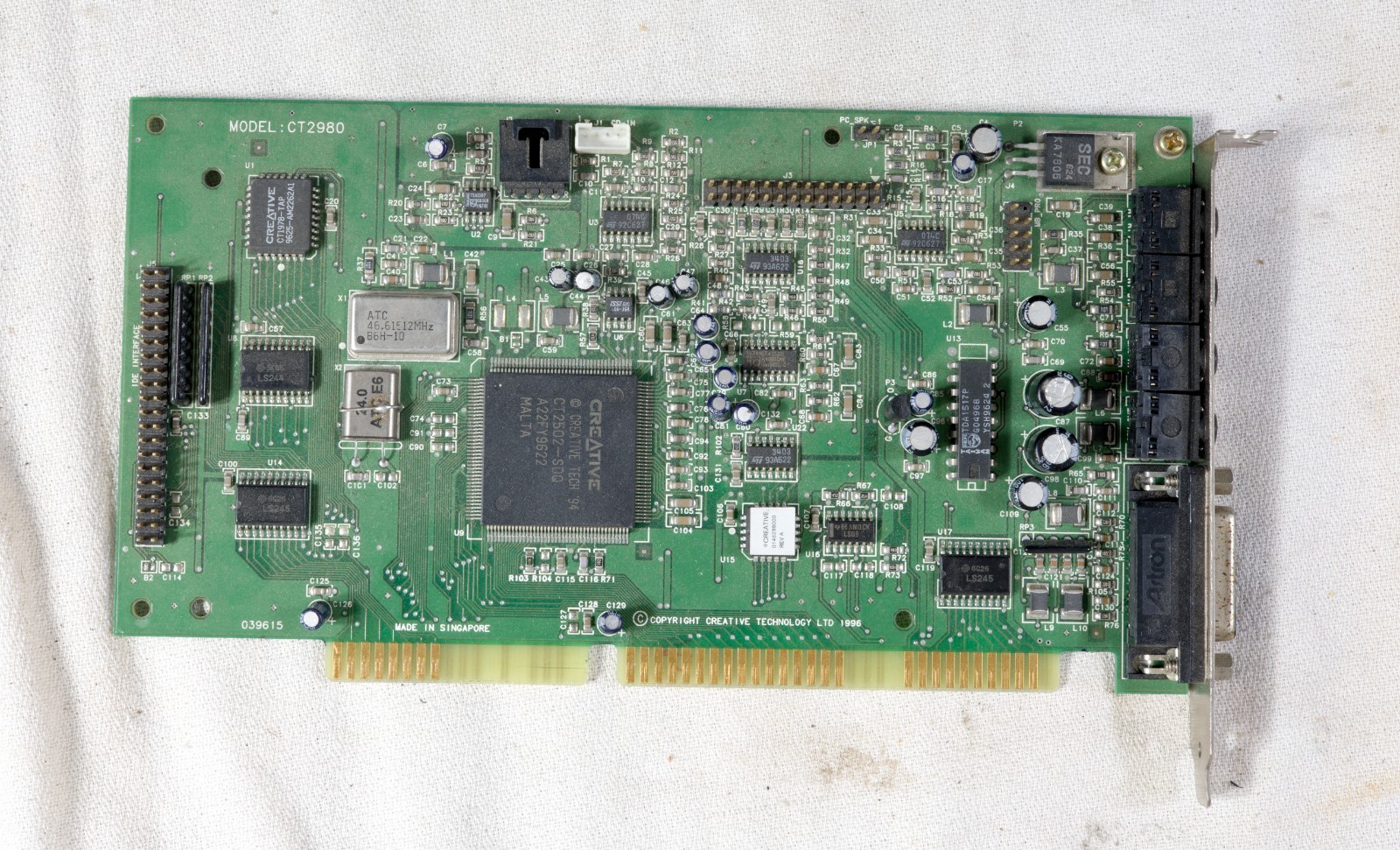 Vintage Creative Labs CT2980 Sound Blaster 16 Value PnP sound card tested ISAM18