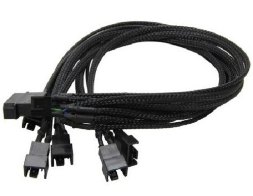 Evercool EC-DF001 4-Pin Molex PWM to 5 x PWM Computer Fan Power Y-Splitter Cable