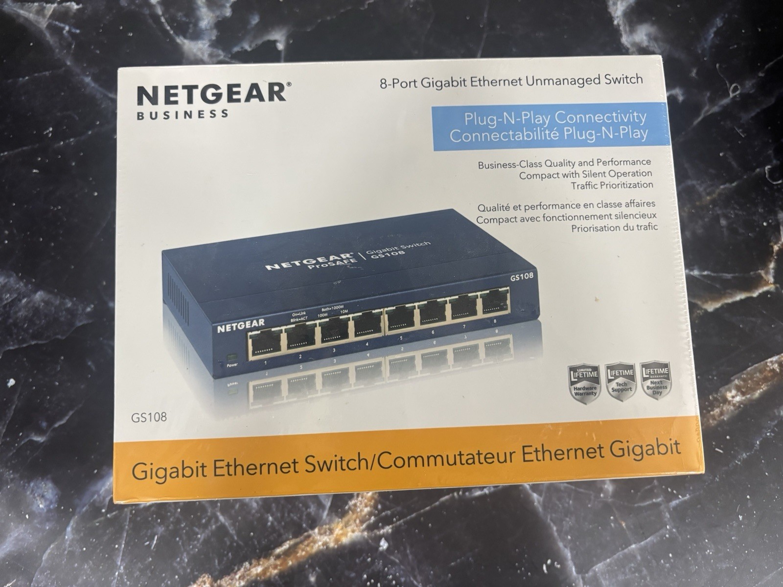 NETGEAR GS108 8-Port Gigabit Ethernet Unmanaged Switch – ProSAFE  – New Sealed