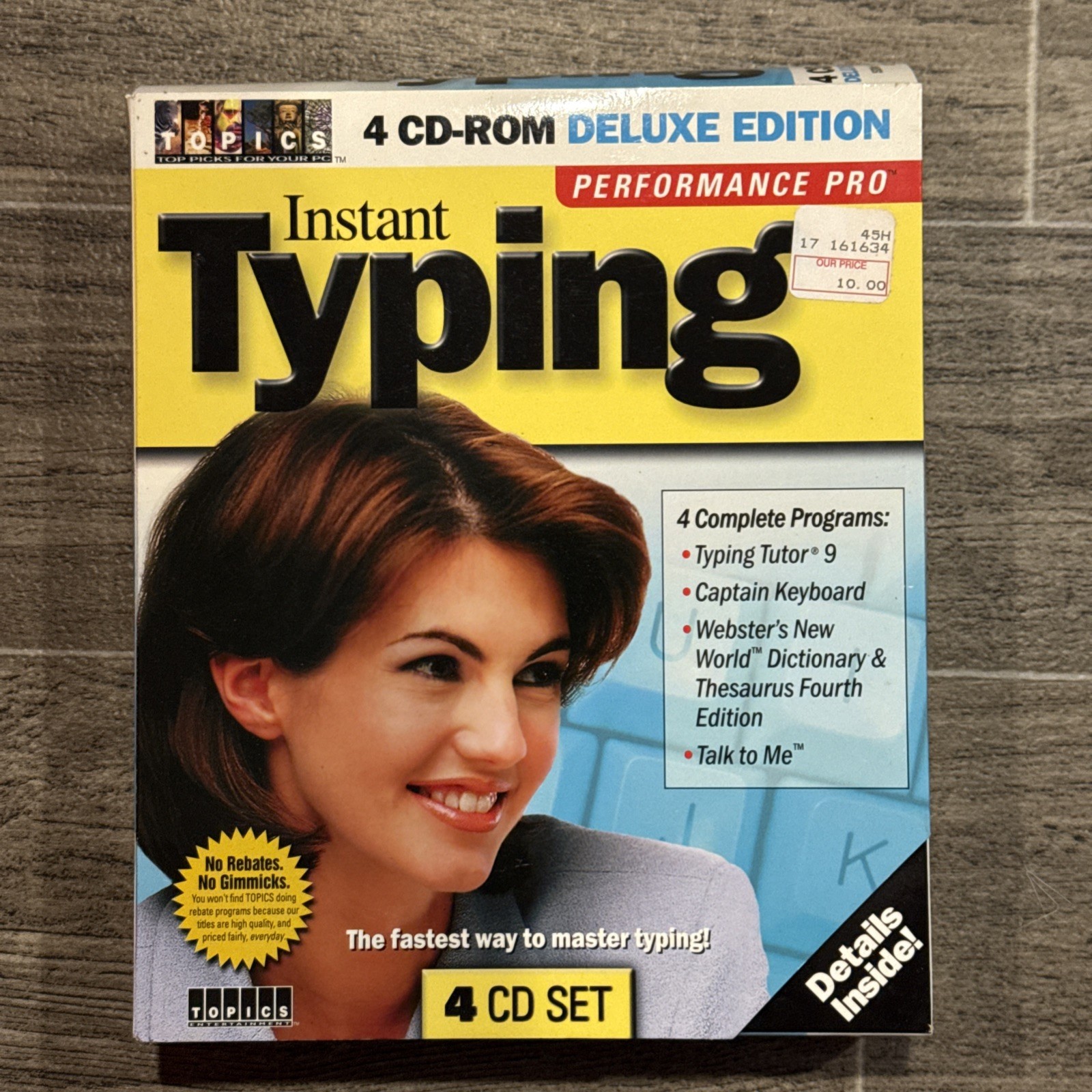 TOPICS Entertainment Instant Typing. Performance pro 4 cd rom deluxe Edition CIB