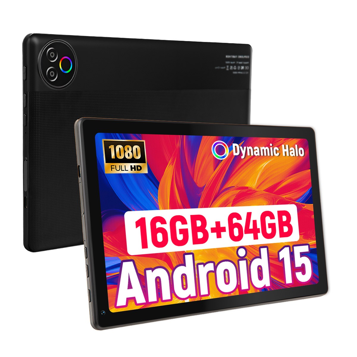 10.1 inch Tablet Android 15 16GB RAM 64GB ROM Dual Camera IPS LCD HD WIFI 6