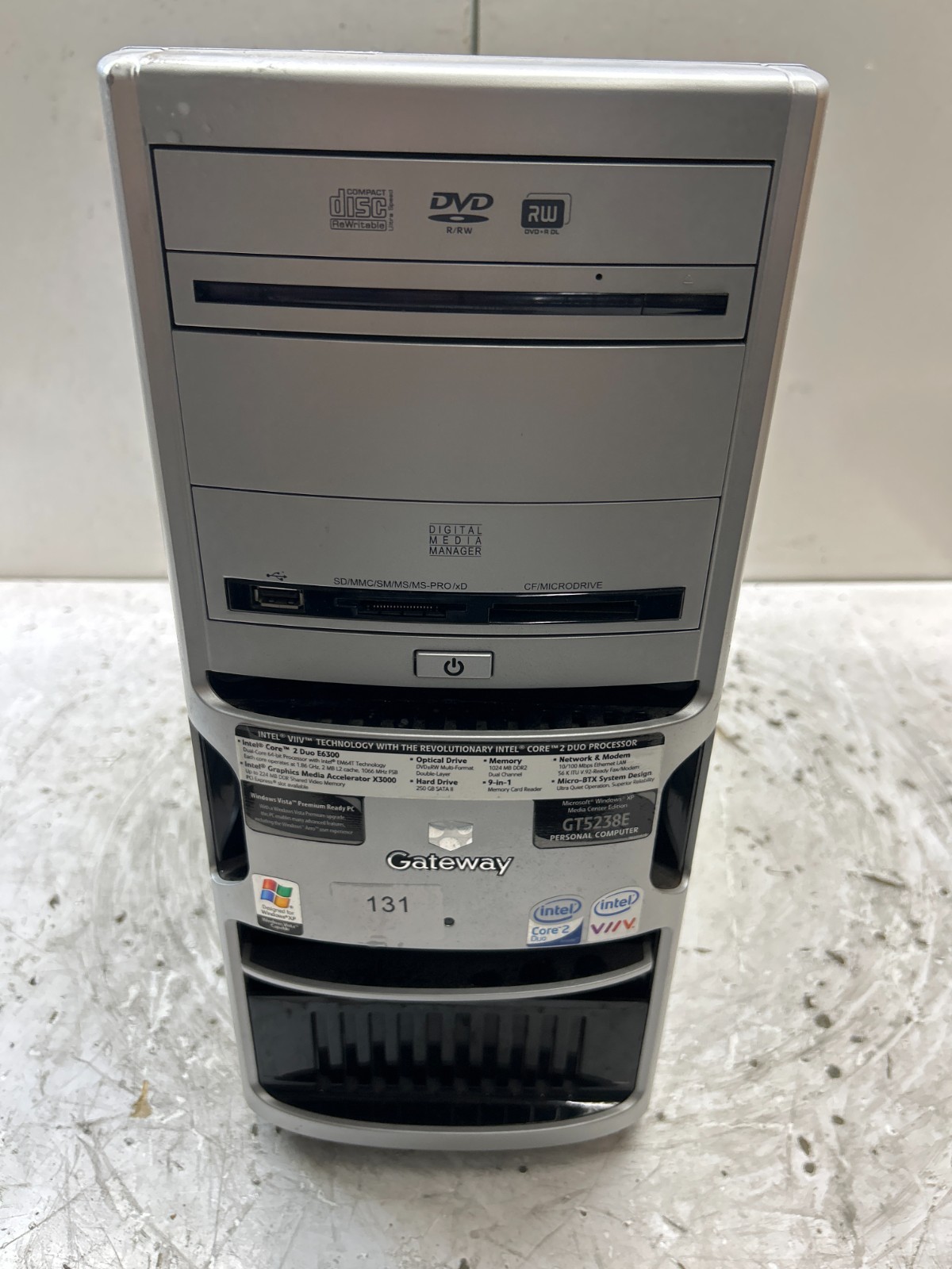 Gateway GT5238E Intel Core 2 6300 1.86GHz 2GB NO HDD