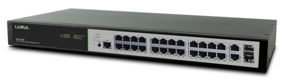 Luxul XMS-2624P 26-Port/24 PoE Rack Mountable Ethernet Switch Managed Switch