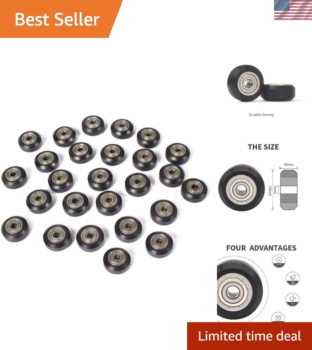 26pcs/Pack] 3D Printer Wheel,Black POM Polycarbonate Roller 625zz, wear-Resis...