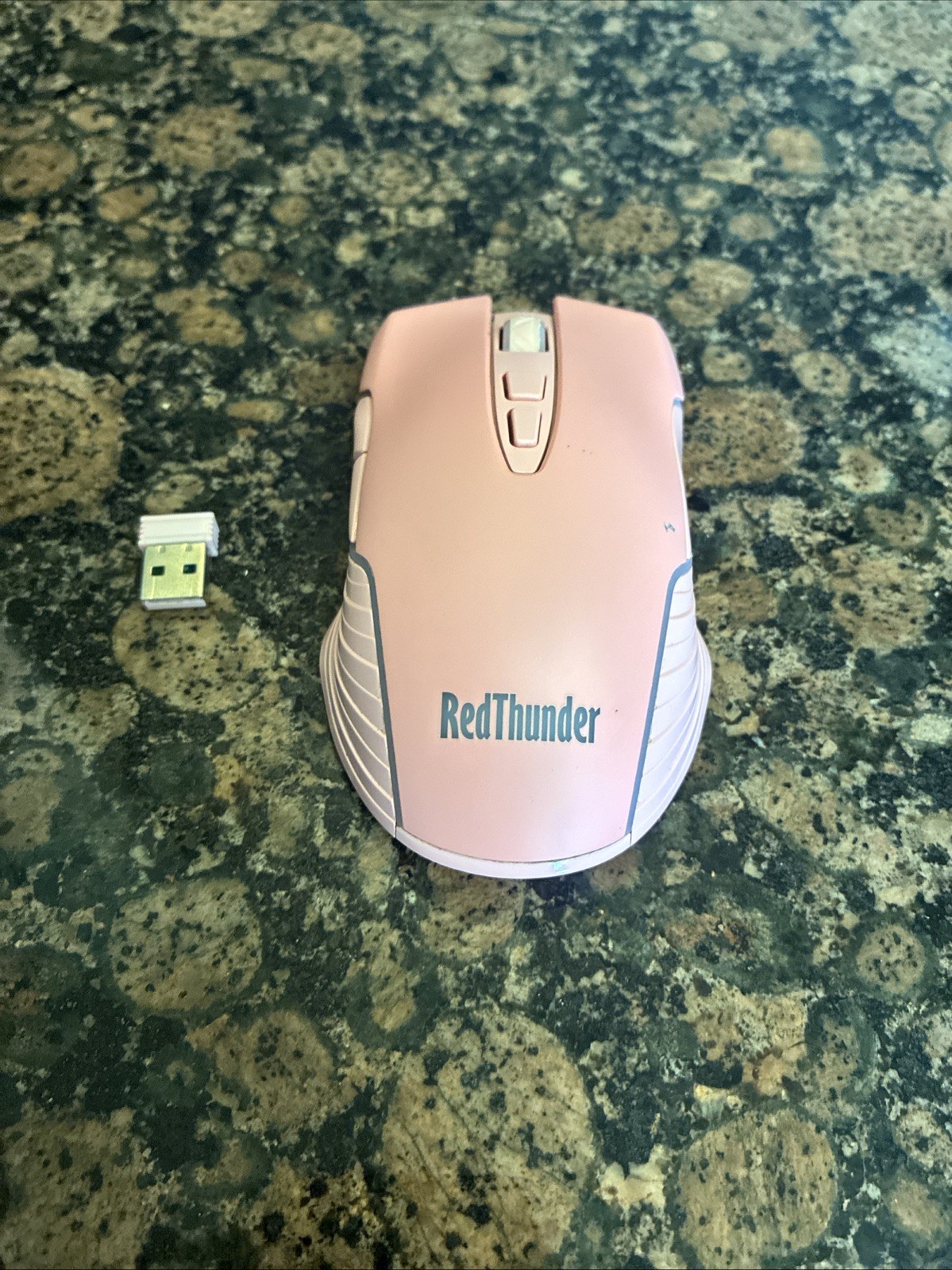 Red Thunder M10 Wireless Optical Mouse With USB Dongle/Receiver - Pink