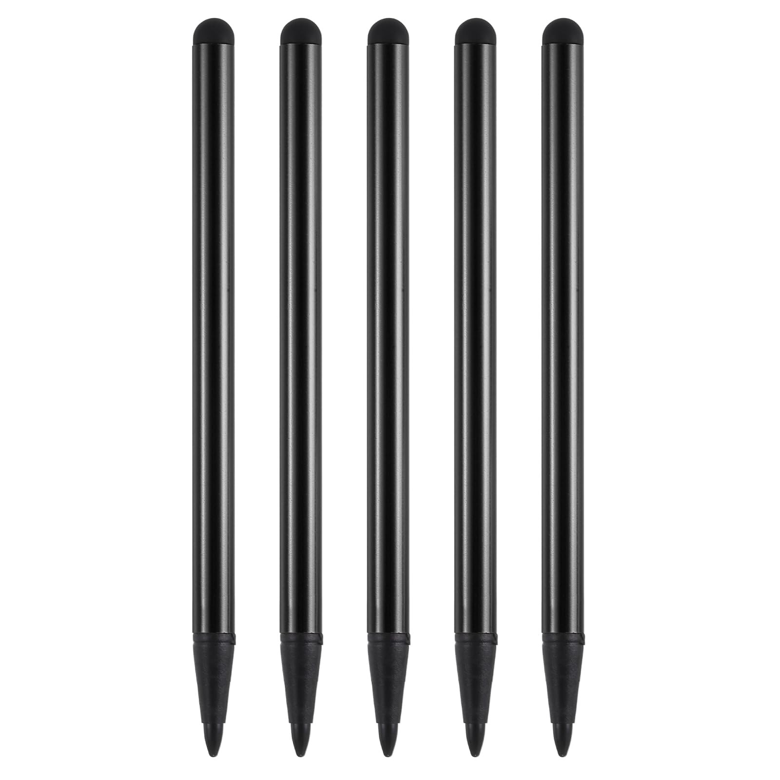 MECCANIXITY 5pcs 2 in 1 Phone Touch Screen Pen Resistive Stylus Black 