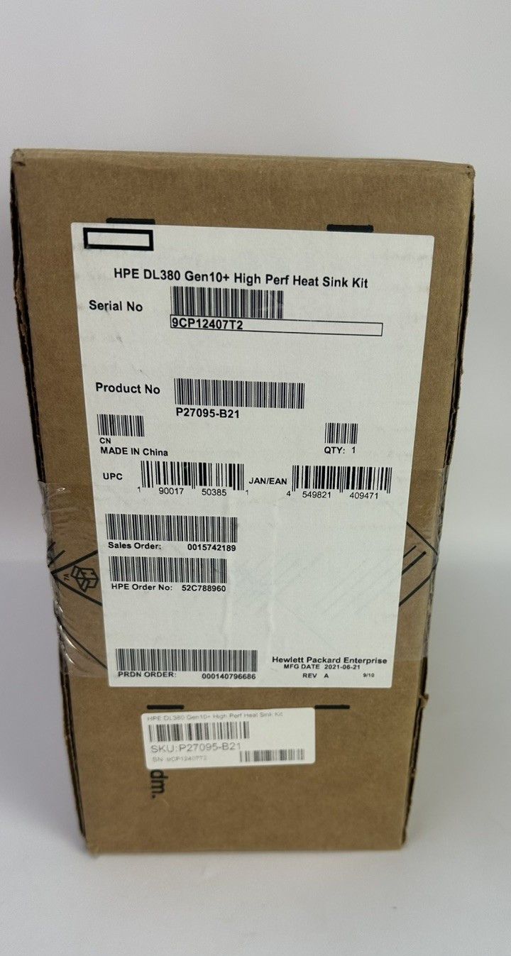 HPE P27095-B21 Proliant DL380 Gen10 Plus High Performance Heatsink Kit Perf