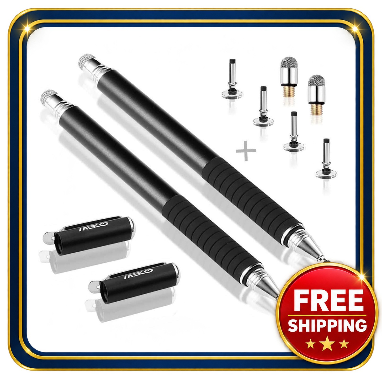 Stylus Pen for Touchscreen 2-in-1 Stainless Steel Aluminum 5.5 inch