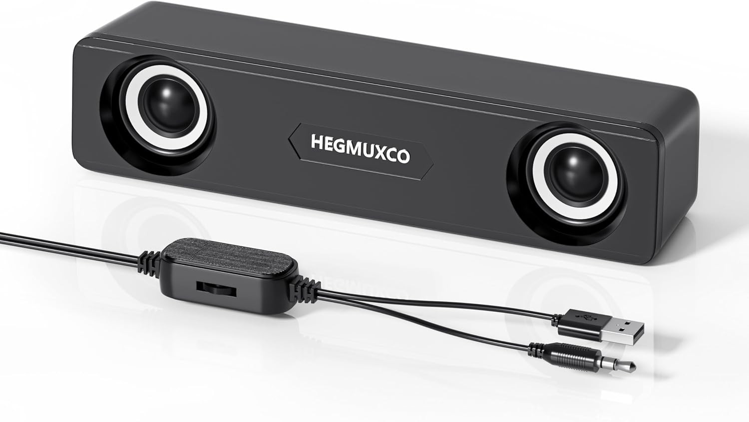 Compact USB-Powered Stereo PC Speakers with 3.5mm Audio Input
