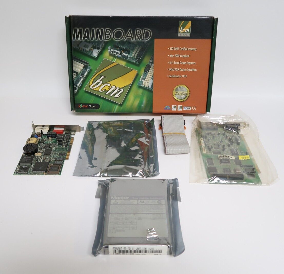 BCM Mainboard ISO-9001 Vintage Computer Parts + Maxtor Hard Drive US Robotics