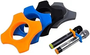4 PCS Rubber Microphone Anti-roll, Anti-Fall and Anti-Slip Sleeve KTV Microphone