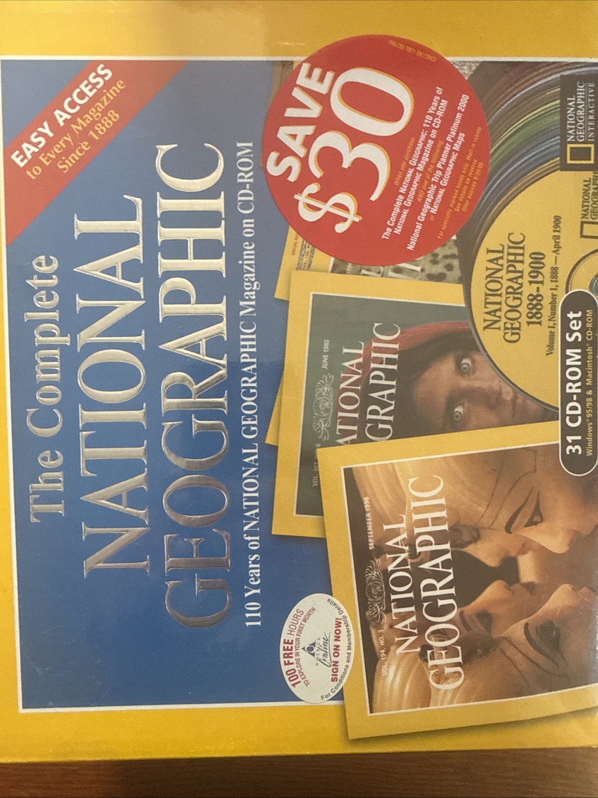 Sealed National Geographic Magazine 110 Years 31 CD-ROM Set (1999) New